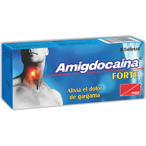 Amigdocaina Forte Tableta para Chupar caja x8