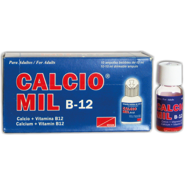 Calcio Mil B12 Ampolla Bebible Para Adulto 10 ml caja x10