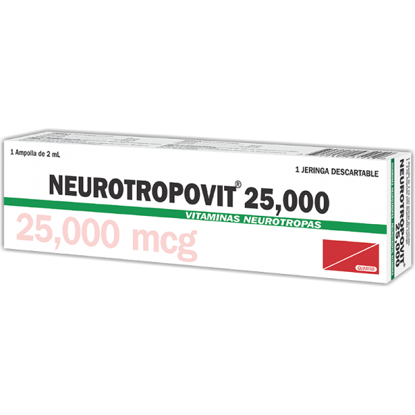 Neurotropovit Ampolla Inyectable 25000 mcg / 2 ml caja x1