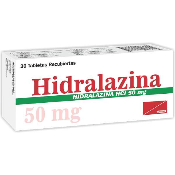 Hidralazina Tabletas 50 mg caja x20