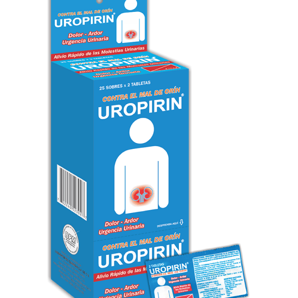 Uropirin 100 mg Dispensador 25 sobres x2 tabletas